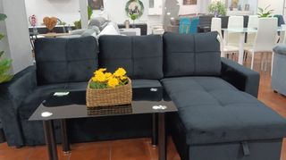 Sofá Chaise Longue Gris Cama Arcón