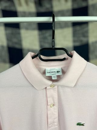 Camisa Polo Lacoste Slim Fit Rosa