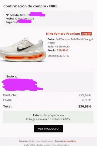 Nike Vomero Premium Zapatillas Running Naranja T43