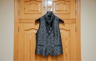 Traje de Novio Roberto Vicentti Negro/Plata