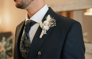 Traje de Novio Roberto Vicentti Negro/Plata