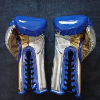 Guantoni Boxe 14 oz Blu/ argento/ Oro