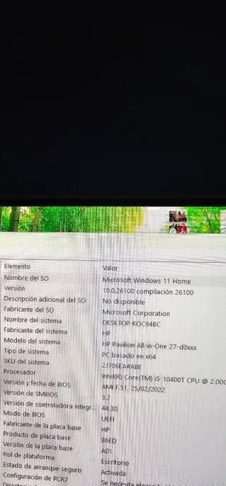 HP Pavilion 27 Ordenador Intel i5 8GB RAM