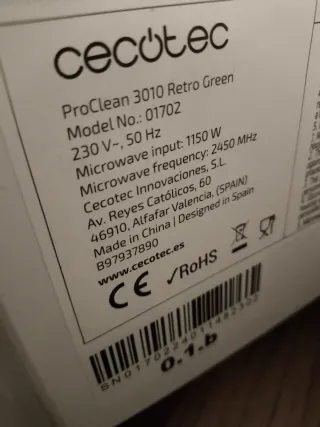 Microondas Cecotec Verde