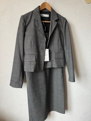 Traje Zara Gris Nuevo con Etiqueta