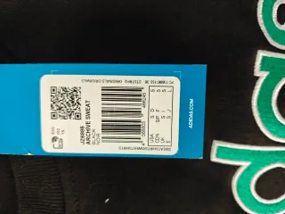 Sudadera Adidas Negra con Logo bordado Verde NUEVA