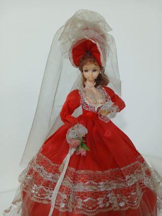 Bambola Carillon Vintage Abito Rosso