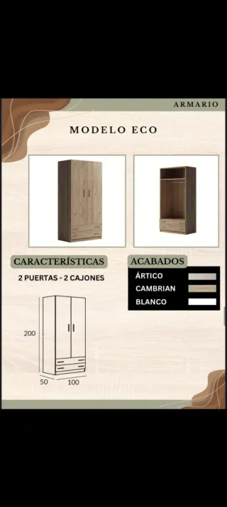 Armario 2 puertas y 2 cajones