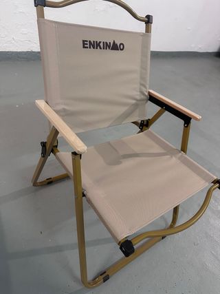 Silla Plegable Enkino Beige y Dorada