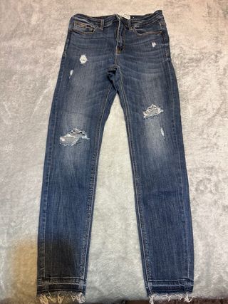 Pantalón vaquero mujer desgastado