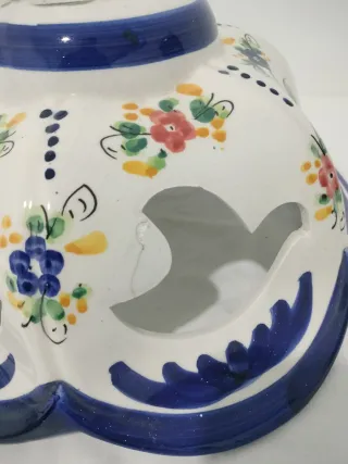 Lámpara cerámica rústica floral