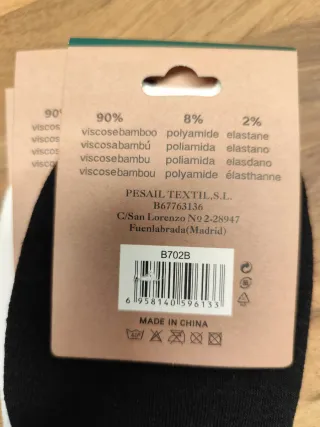 Calcetines tobilleros Bambú PESAIL Talla 40-46