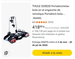Portabicicletas Thule Bola