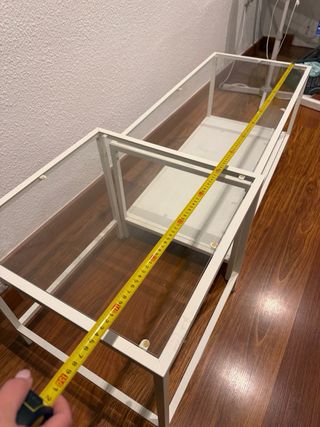 Mesa de centro cristal y metal