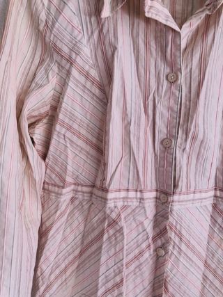 Camisa blanca rayas rosa y azul