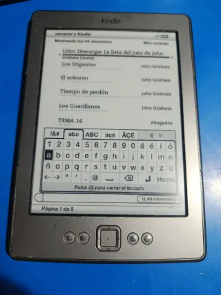 Libro electrónico Kindle gris