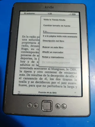 Libro electrónico Kindle gris