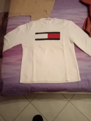 3 Maglioni Tommy Hilfiger Tg M bianco rosso beige