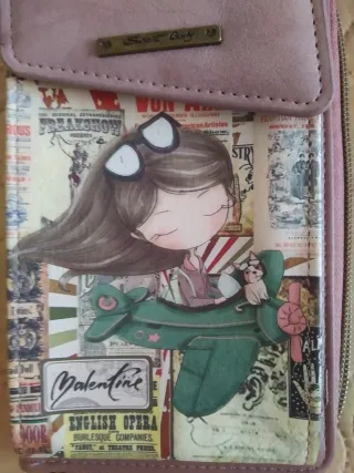 Bolso Cartera Multicolor con Correa y etiqueta