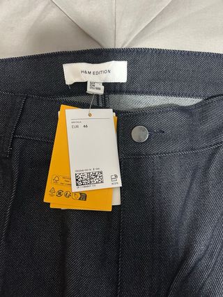 Calças H&M Azuis Escuras Vincadas