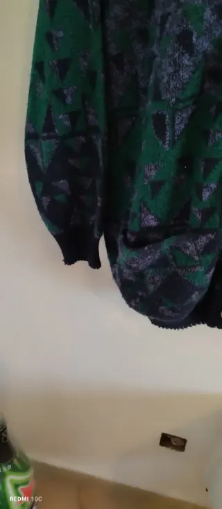 Cardigan Vintage Uomo Verde Viola