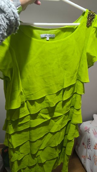 Vestido fiesta El Corte Inglés verde lentejuelas