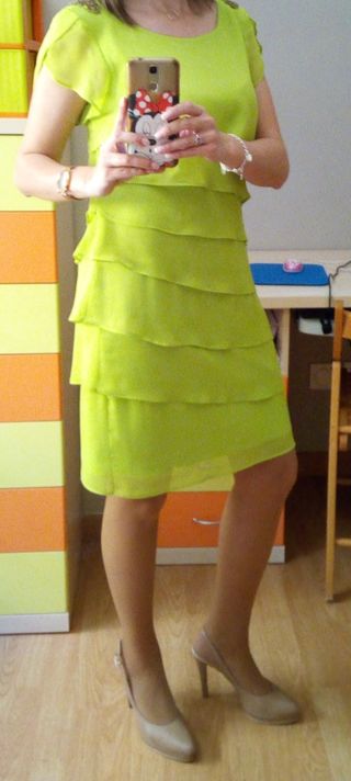 Vestido fiesta El Corte Inglés verde lentejuelas