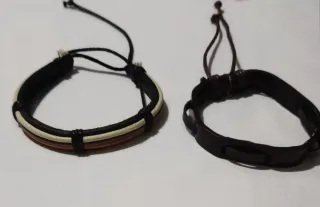 Pack 2 Pulseras Cuero Hombre.