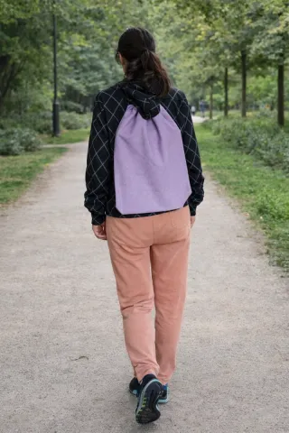 Mochila 100% Lana natural color lila