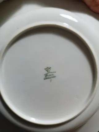 Set 5 piatti fondi porcellana Thun oro