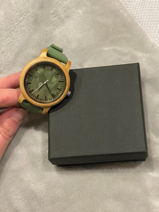 Reloj Woodenson Bambú y Correa Verde