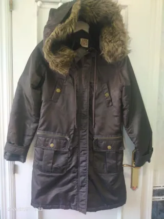 Abrigo vintage marrón talla M