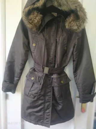 Abrigo vintage marrón talla M