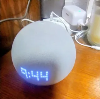 Echo Dot 5ª Gen con Reloj Gris/Blanco