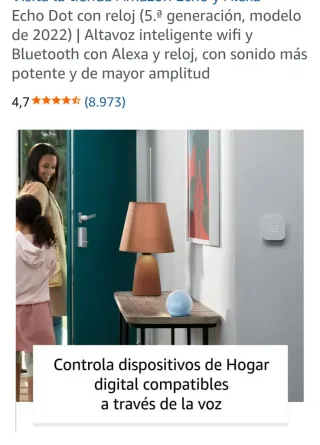 Echo Dot 5ª Gen con Reloj Gris/Blanco