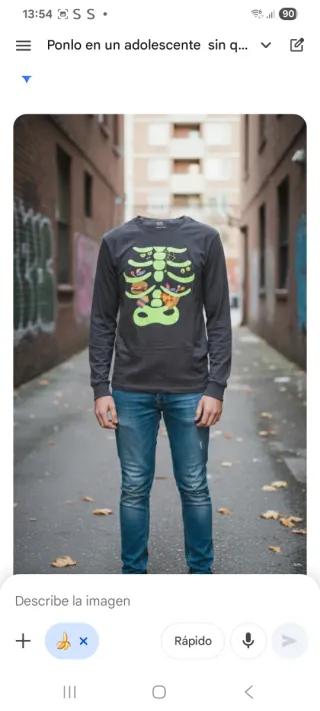 Camiseta manga larga esqueleto comida KIDS