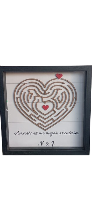 Cuadro Corazón Laberinto Personalizado