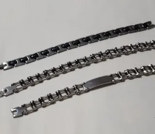 Lote 3 Pulseras Acero Inoxidable Hombre.