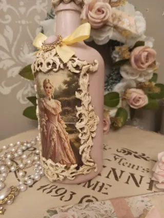 Botella Decorativa Artesanal Vintage