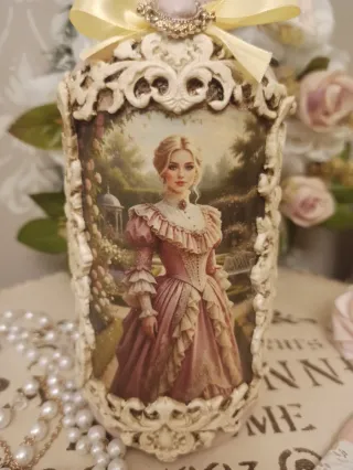 Botella Decorativa Artesanal Vintage