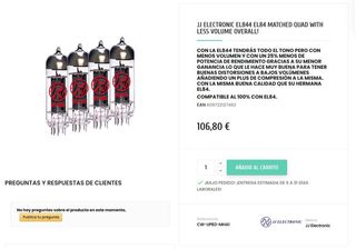 REBAJA! JJ Electronic EL844 S3 - Quad (4 tubos)