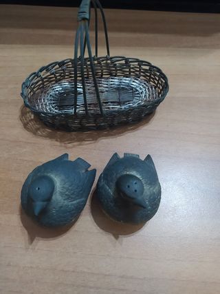 Set saliera e pepiera uccelli vintage