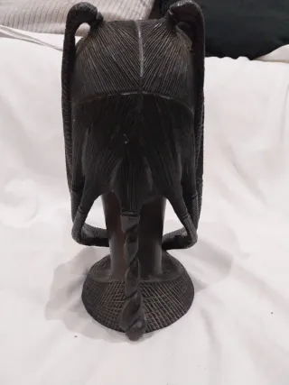 Escultura de arte africano cabeza dd ébano.