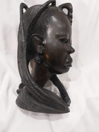 Escultura de arte africano cabeza dd ébano.