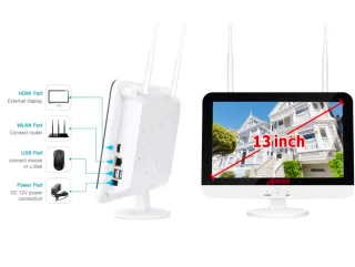 Monitor ANRAN 13 8CH con disco duro de 2tb SEAGATE