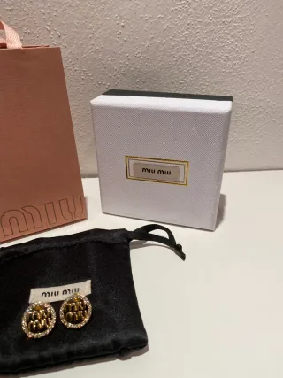 Orecchini Miu Miu oro con strass