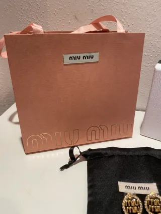 Orecchini Miu Miu oro con strass