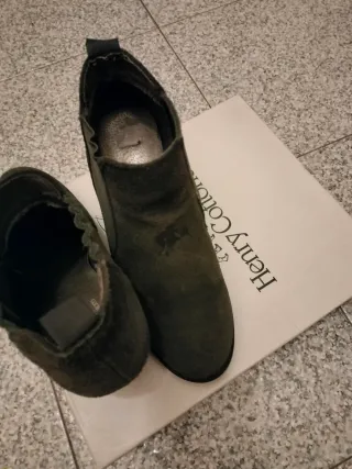 Stivaletti bassi in camoscio grigio/verde