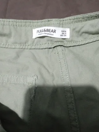 Pantalón cargo Pull&Bear verde nuevo