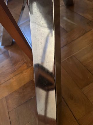 Mesa Redonda Cristal y Acero Cromado